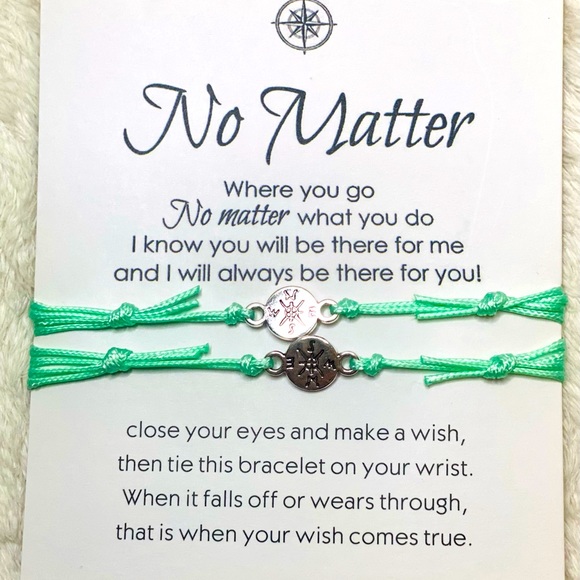 Matching Best friend bracelets No Matter compass| distance friendship couple - Picture 1 of 3